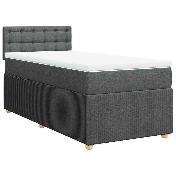 Pat box spring cu saltea, gri închis, 80x200 cm, textil - WALTI WALTI
