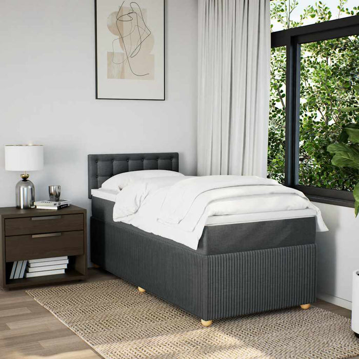 Pat box spring cu saltea, gri închis, 80x200 cm, textil - WALTI WALTI