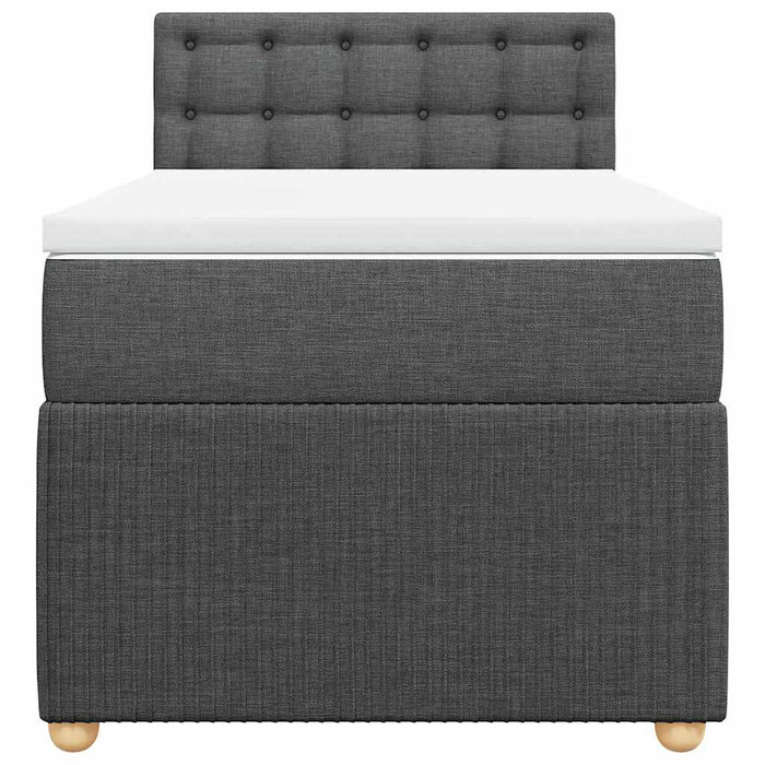 Pat box spring cu saltea, gri închis, 80x200 cm, textil - WALTI WALTI