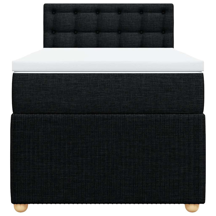 Pat box spring cu saltea, negru, 80x200 cm, textil - WALTI WALTI