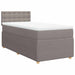 Pat box spring cu saltea, gri taupe, 80x200 cm, textil - WALTI WALTI