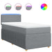 Pat box spring cu saltea, gri deschis, 90x190 cm, textil - WALTI WALTI