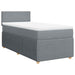 Pat box spring cu saltea, gri deschis, 90x190 cm, textil - WALTI WALTI