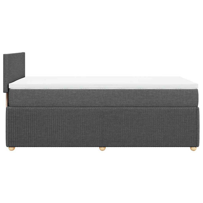 Pat box spring cu saltea, gri închis, 90x190 cm, textil - WALTI WALTI