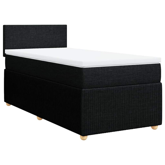 Pat box spring cu saltea, negru, 90x190 cm, textil - WALTI WALTI