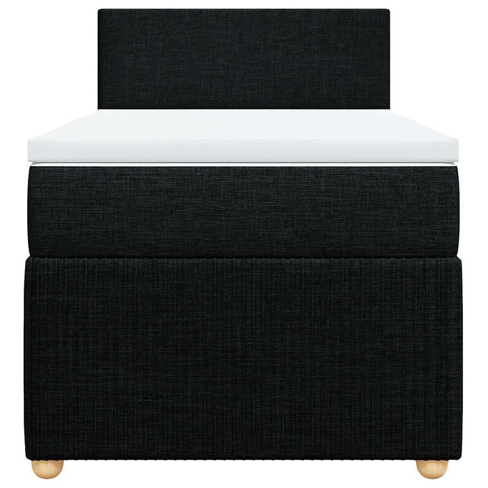 Pat box spring cu saltea, negru, 90x190 cm, textil - WALTI WALTI