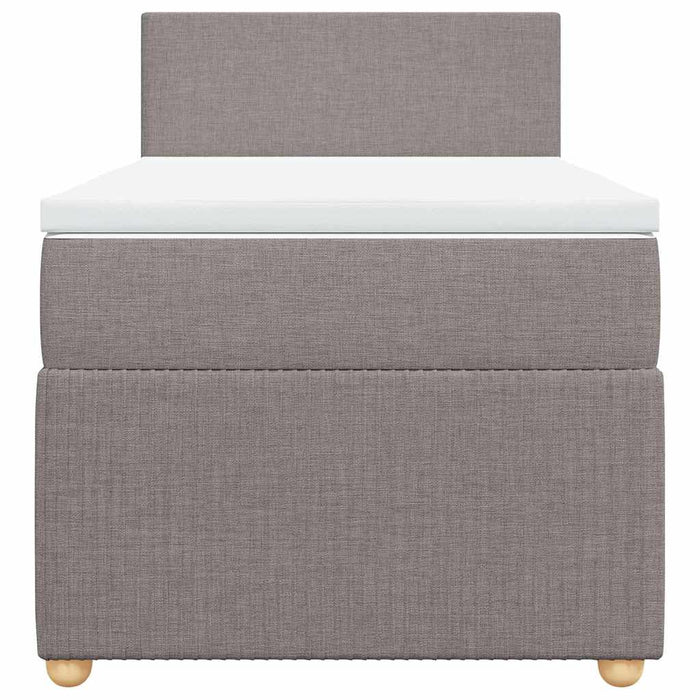 Pat box spring cu saltea, gri taupe, 90x190 cm, textil - WALTI WALTI