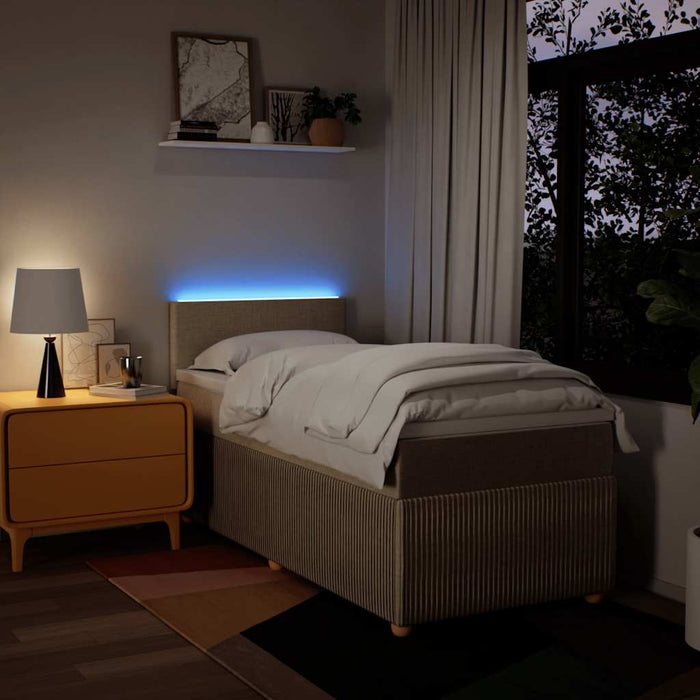Pat box spring cu saltea, crem, 90x190 cm, textil - WALTI WALTI