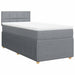 Pat box spring cu saltea, gri deschis, 90x190 cm, textil - WALTI WALTI