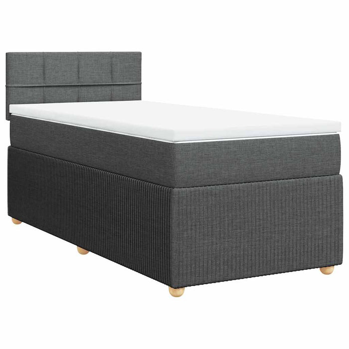 Pat box spring cu saltea, gri închis, 90x190 cm, textil - WALTI WALTI