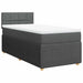 Pat box spring cu saltea, gri închis, 90x190 cm, textil - WALTI WALTI