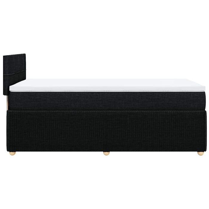 Pat box spring cu saltea, negru, 90x190 cm, textil - WALTI WALTI
