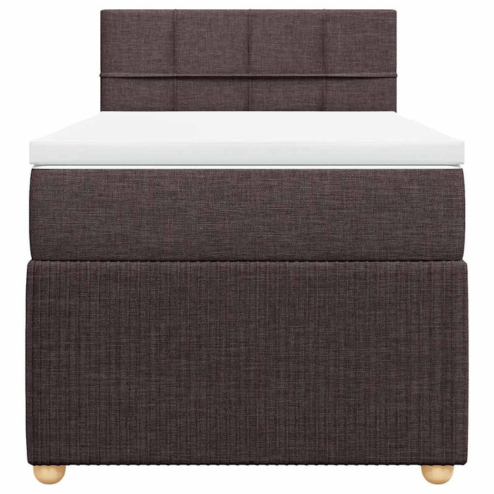 Pat box spring cu saltea, maro închis, 90x190 cm, textil - WALTI WALTI