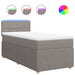 Pat box spring cu saltea, gri taupe, 90x190 cm, textil - WALTI WALTI