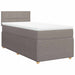 Pat box spring cu saltea, gri taupe, 90x190 cm, textil - WALTI WALTI