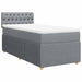 Pat box spring cu saltea, gri deschis, 90x190 cm, textil - WALTI WALTI