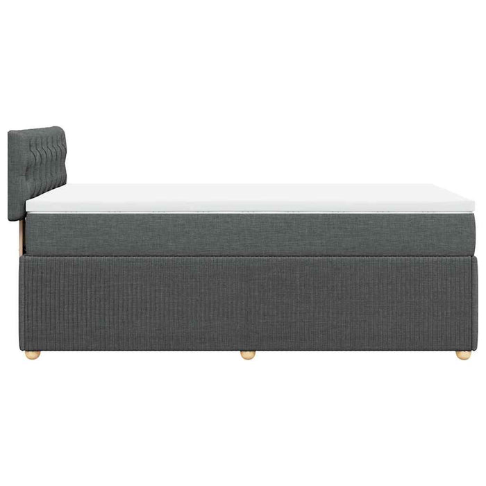 Pat box spring cu saltea, gri închis, 90x190 cm, textil - WALTI WALTI