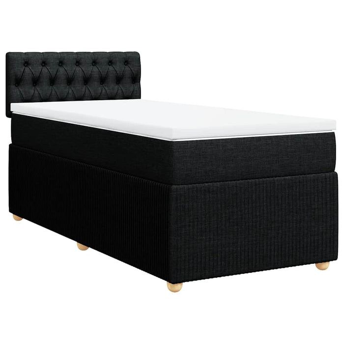 Pat box spring cu saltea, negru, 90x190 cm, textil - WALTI WALTI