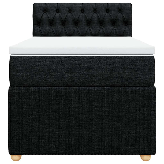 Pat box spring cu saltea, negru, 90x190 cm, textil - WALTI WALTI