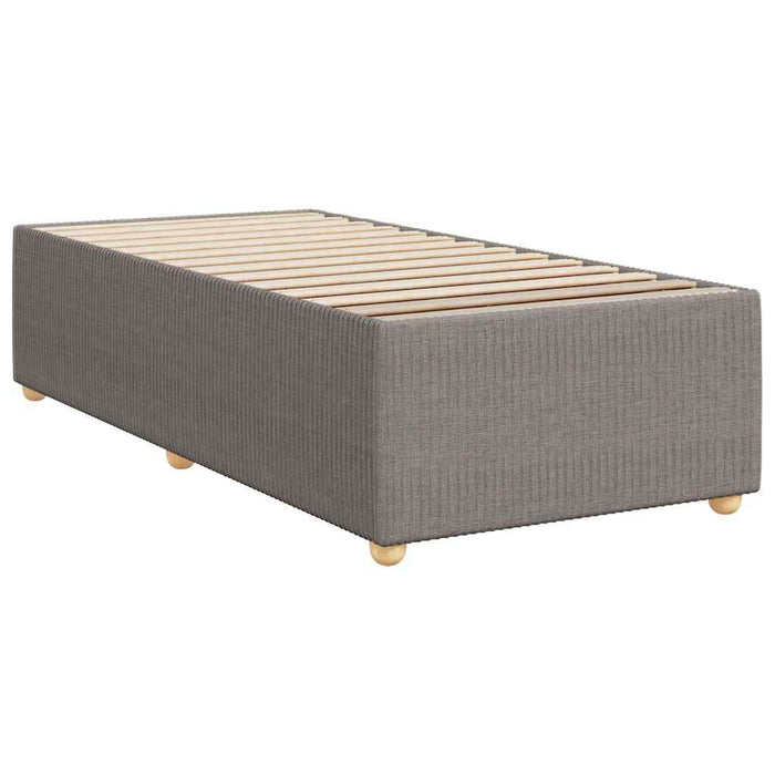 Pat box spring cu saltea, gri taupe, 90x190 cm, textil WALTI