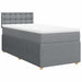 Pat box spring cu saltea, gri deschis, 90x190 cm, textil - WALTI WALTI