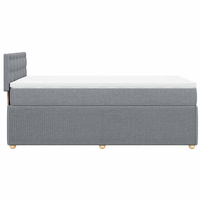 Pat box spring cu saltea, gri deschis, 90x190 cm, textil - WALTI WALTI