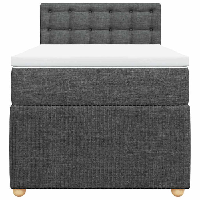 Pat box spring cu saltea, gri închis, 90x190 cm, textil - WALTI WALTI