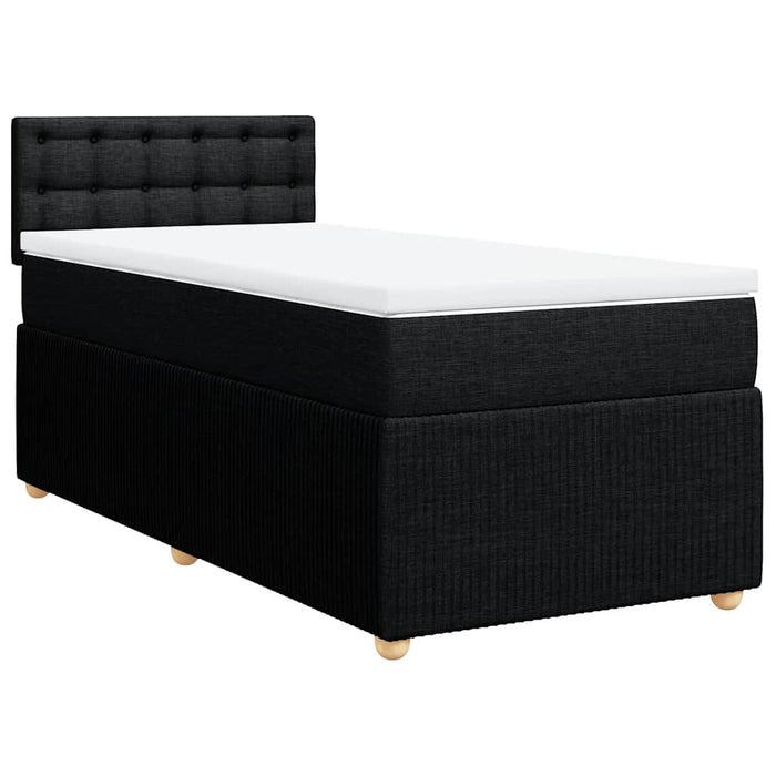 Pat box spring cu saltea, negru, 90x190 cm, textil - WALTI WALTI