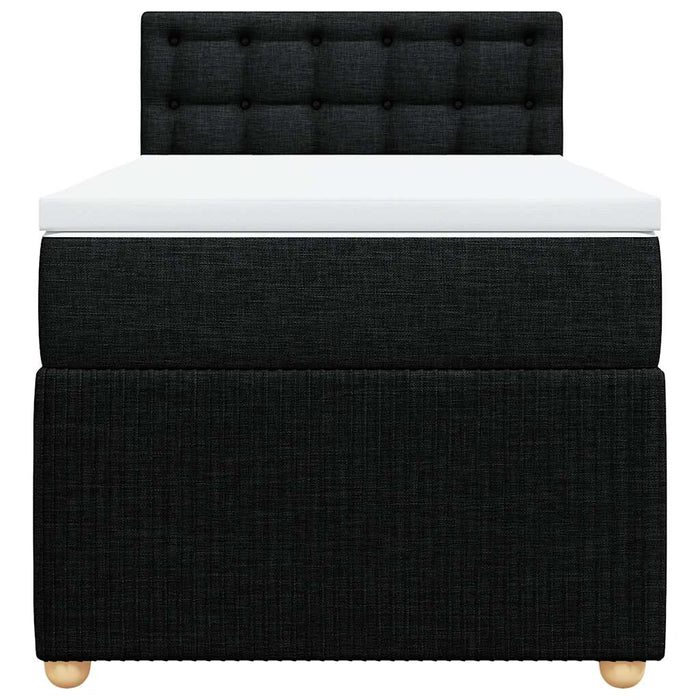 Pat box spring cu saltea, negru, 90x190 cm, textil - WALTI WALTI