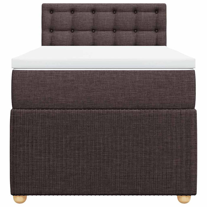 Pat box spring cu saltea, maro închis, 90x190 cm, textil - WALTI WALTI