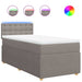 Pat box spring cu saltea, gri taupe, 90x190 cm, textil - WALTI WALTI