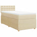 Pat box spring cu saltea, crem, 90x190 cm, textil - WALTI WALTI