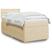 Pat box spring cu saltea, crem, 90x190 cm, textil - WALTI WALTI