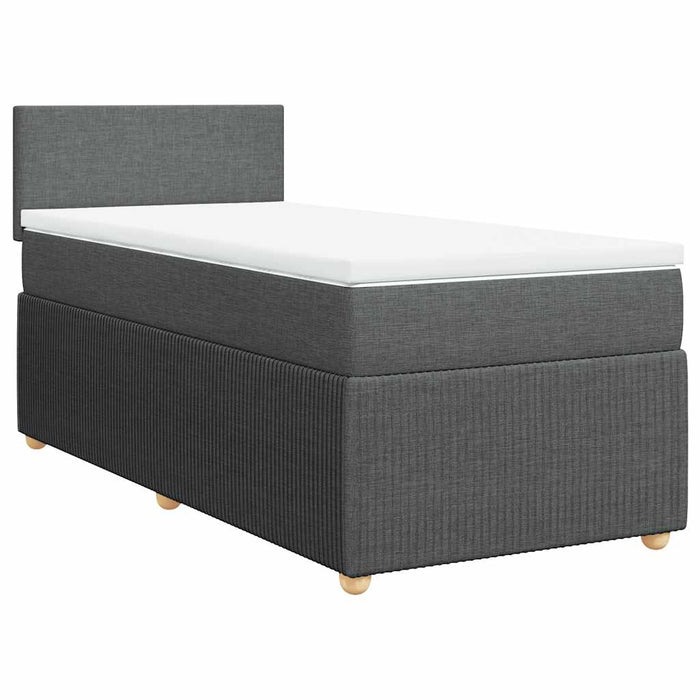 Pat box spring cu saltea, gri închis, 90x200 cm, textil - WALTI WALTI