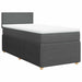 Pat box spring cu saltea, gri închis, 90x200 cm, textil - WALTI WALTI