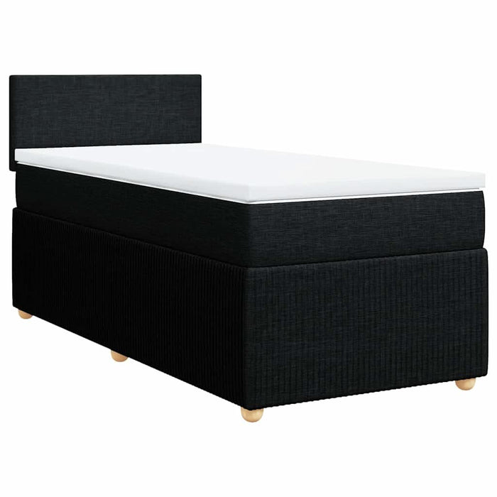 Pat box spring cu saltea, negru, 90x200 cm, textil - WALTI WALTI