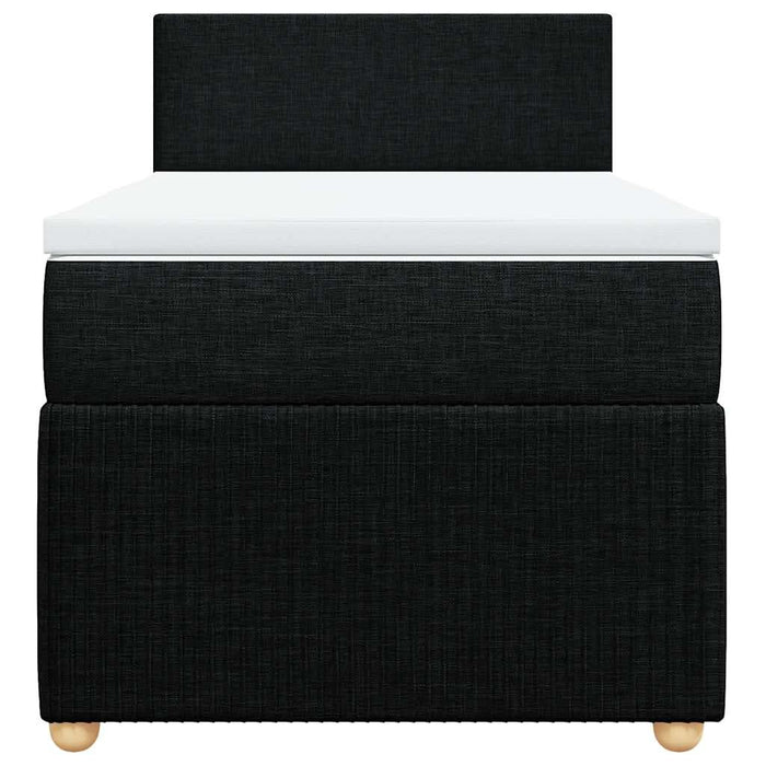 Pat box spring cu saltea, negru, 90x200 cm, textil - WALTI WALTI
