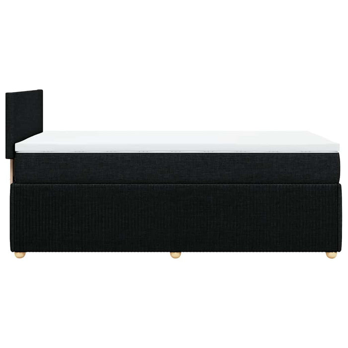 Pat box spring cu saltea, negru, 90x200 cm, textil - WALTI WALTI
