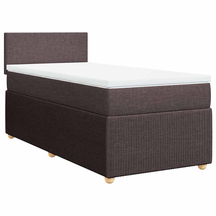 Pat box spring cu saltea, maro închis, 90x200 cm, textil - WALTI WALTI