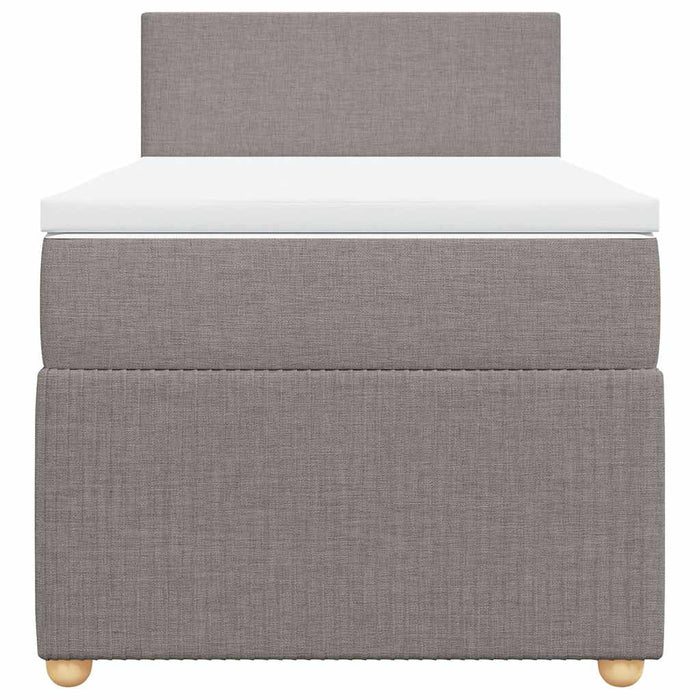 Pat box spring cu saltea, gri taupe, 90x200 cm, textil - WALTI WALTI