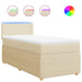Pat box spring cu saltea, crem, 90x200 cm, textil - WALTI WALTI