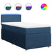 Pat box spring cu saltea, albastru, 90x200 cm, textil - WALTI WALTI