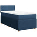 Pat box spring cu saltea, albastru, 90x200 cm, textil - WALTI WALTI