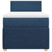 Pat box spring cu saltea, albastru, 90x200 cm, textil - WALTI WALTI