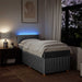 Pat box spring cu saltea, gri deschis, 90x200 cm, textil - WALTI WALTI