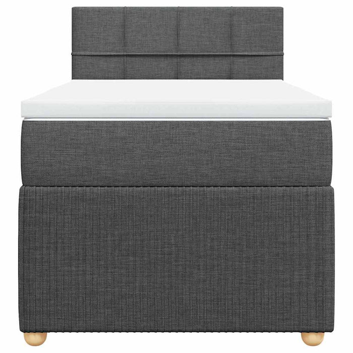 Pat box spring cu saltea, gri închis, 90x200 cm, textil - WALTI WALTI
