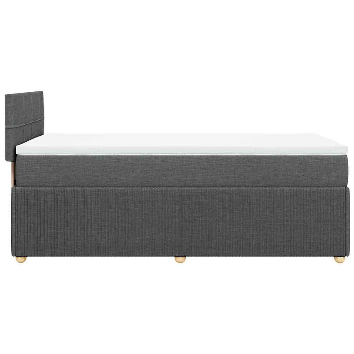 Pat box spring cu saltea, gri închis, 90x200 cm, textil - WALTI WALTI