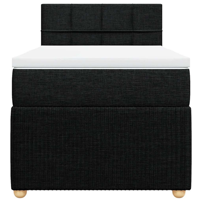 Pat box spring cu saltea, negru, 90x200 cm, textil - WALTI WALTI