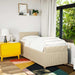 Pat box spring cu saltea, crem, 90x200 cm, textil - WALTI WALTI