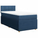 Pat box spring cu saltea, albastru, 90x200 cm, textil - WALTI WALTI